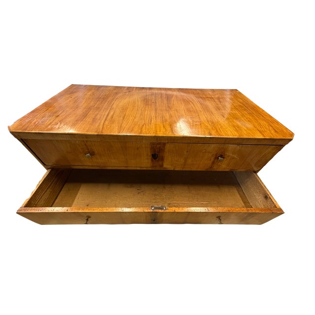 19th C Biedermeier Birch Secretaire Commode / Writing Chest For Sale - Image 9 of 9