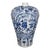 Vintage Blue and White Porcelain Meiping Vase With Figural Panels and Craquelure Glaze For Sale