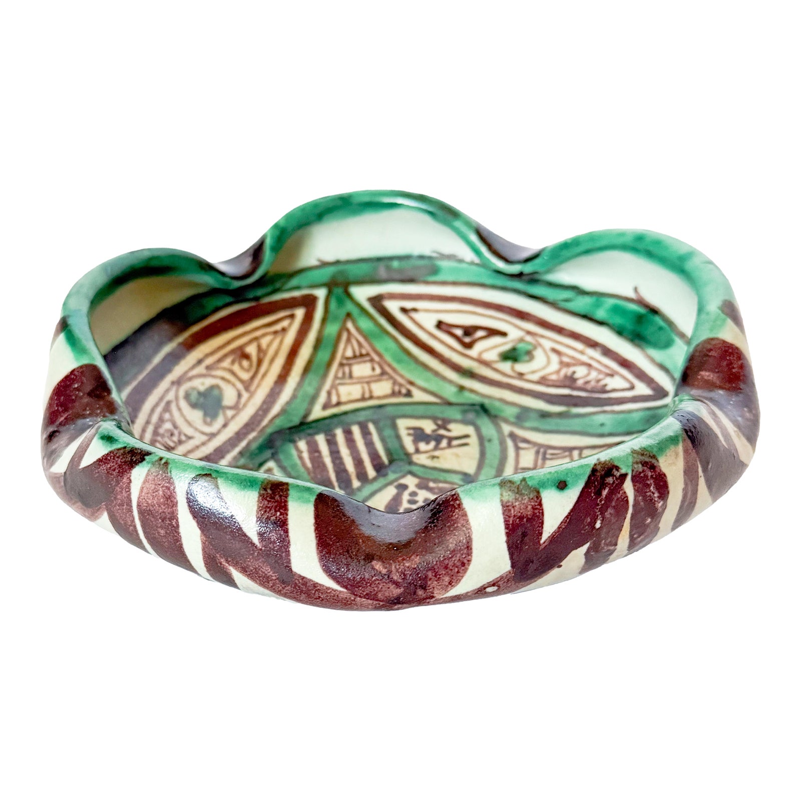 Mid Century Spanish Domingo Punter Pottery Catchall Bowl | Chairish