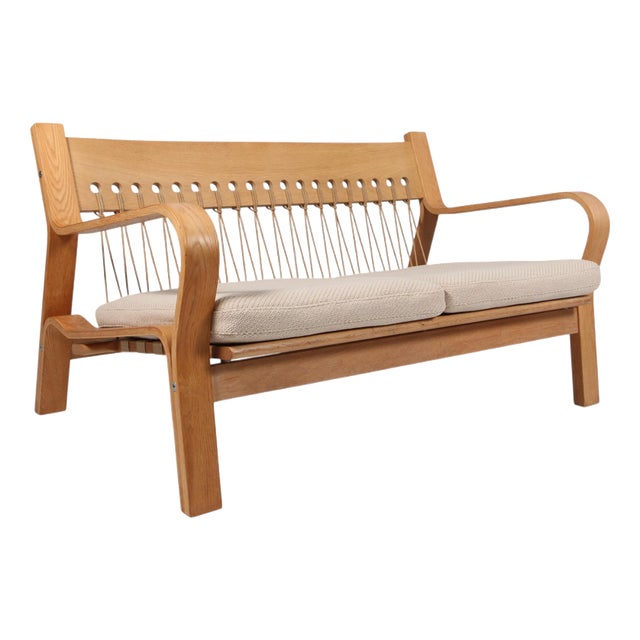 Vintage Two-Seater Sofa in Oak by Hans J. Wegner for Getama, 1970s For Sale