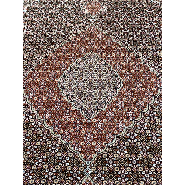 Fine Persian Tabriz Mahi Fish Wool & Silk Rug 6’8” X 9’8” For Sale - Image 4 of 6