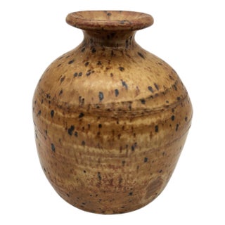 Vintage Studio Pottery Speckled Glaze Bud Vase For Sale