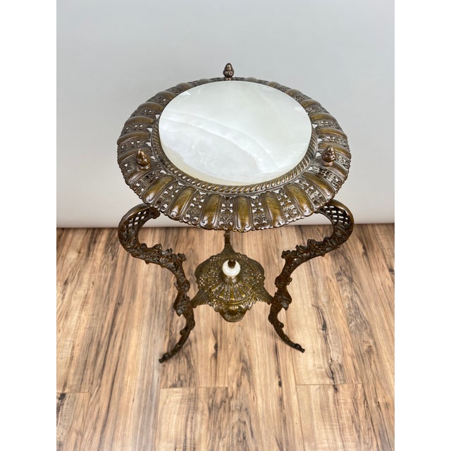 Antique Victorian Bronze and Onyx Stand C. Late 19th Century For Sale - Image 11 of 11