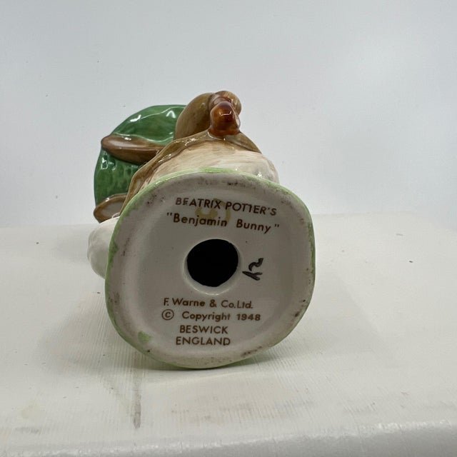 Benjamin Sat On A Bank This is the Original Beatrix Potter Benjamin Bunny Figurine. Benjamin Bunny: with his big hat and...