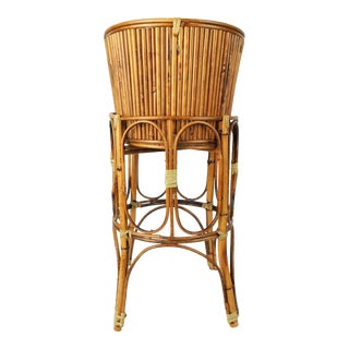 Bamboo Basket and Stand, 2 Pcs. For Sale