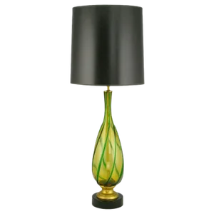 Italian Amber and Green Swirled Murano Glass Table Lamp