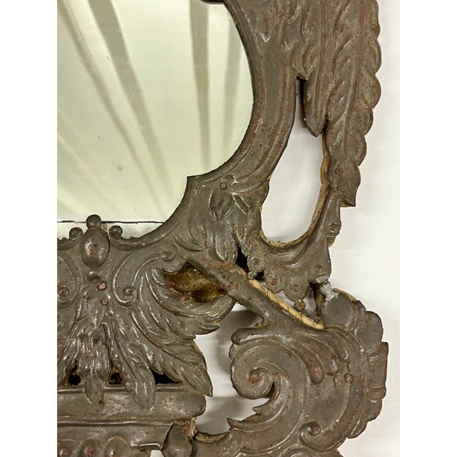 Brown Pair of Antique French Federal Style Tin Eagle Mirrors, 19th Century For Sale - Image 8 of 18