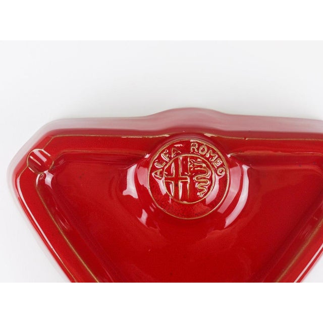 1970s Red Ceramic Ashtray by Alfa Romeo, Italy, 1970s For Sale - Image 5 of 17
