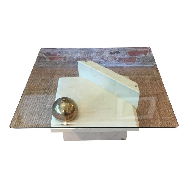 Vintage Faux Stone Coffee Table | Chairish