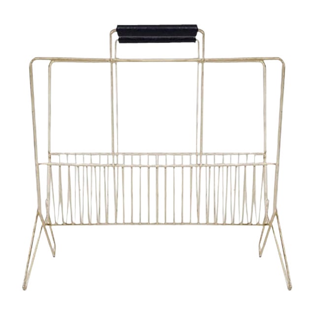 White Metal Magazine Rack, 1950s For Sale