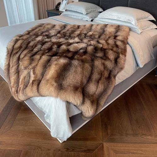 Textile Handcrafted Fox Fur Throw by J.M. Barnardo, 2012 For Sale - Image 7 of 9