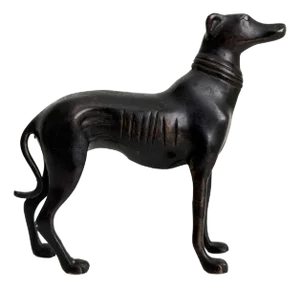 Art Deco Style Cast Bronze Greyhound Whippet Statue