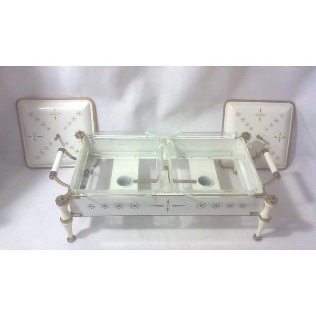 MidCentury White Chafing Dish Set Chairish