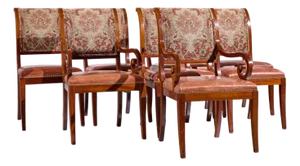Kindel Furniture Mahogany Sleigh Back Dining Chairs - Set of 8