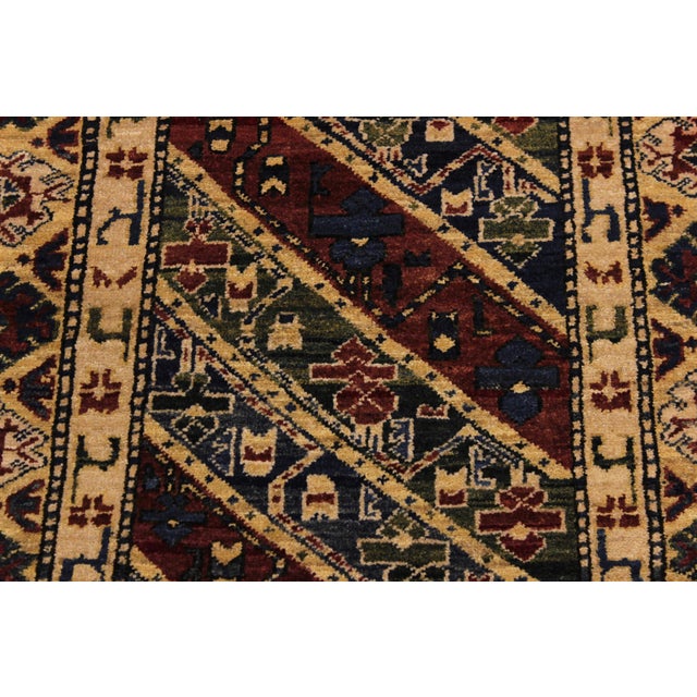 1990s Rustic Ziegler Blue/Ivory Wool Runner Rug- 2'9'' X 9'8'' For Sale - Image 5 of 10