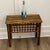 Charming vintage pencil reed bamboo side table featuring a decorative trellis apron and warm honey-toned finish. The...