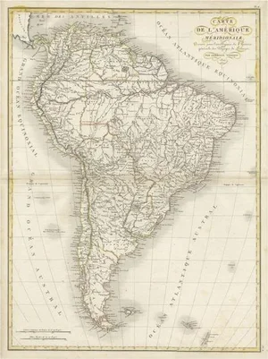 Antique Map of South America, 1821