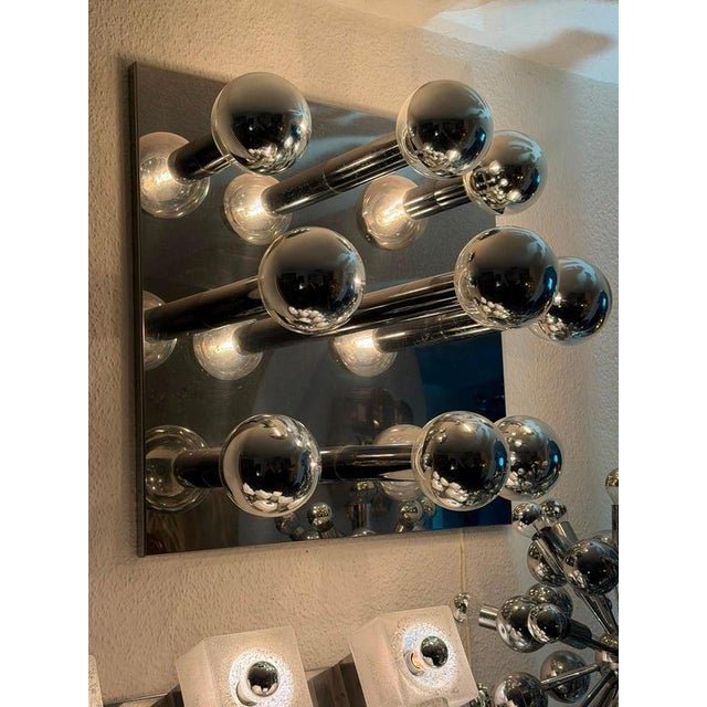 Large Flush Mount in Chrome and Perlmut by Motoko Ishii for Staff, 1970s, Set of 2 For Sale - Image 6 of 8