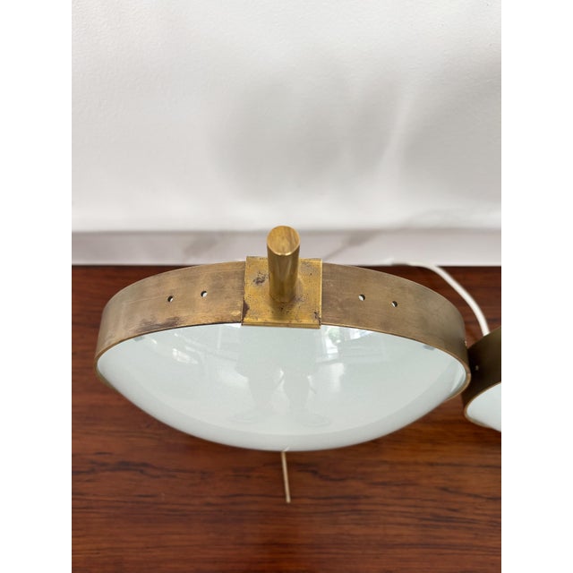 French Glass and Brass Table Lamps, 1950s, Set of 2 For Sale - Image 10 of 13