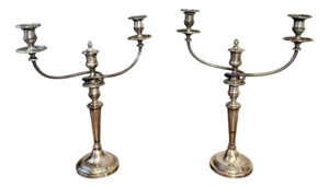 Antique Victorian Silver Plated Candelabras, 1860, Set of 2