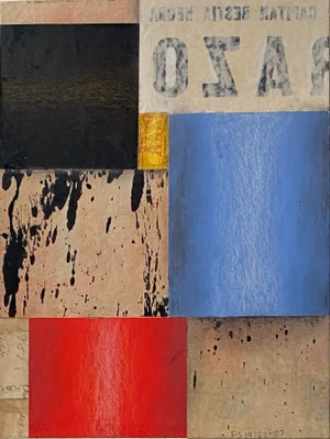 Fusion Series 1912 Collage on Watercolor Paper by Cecil Touchon