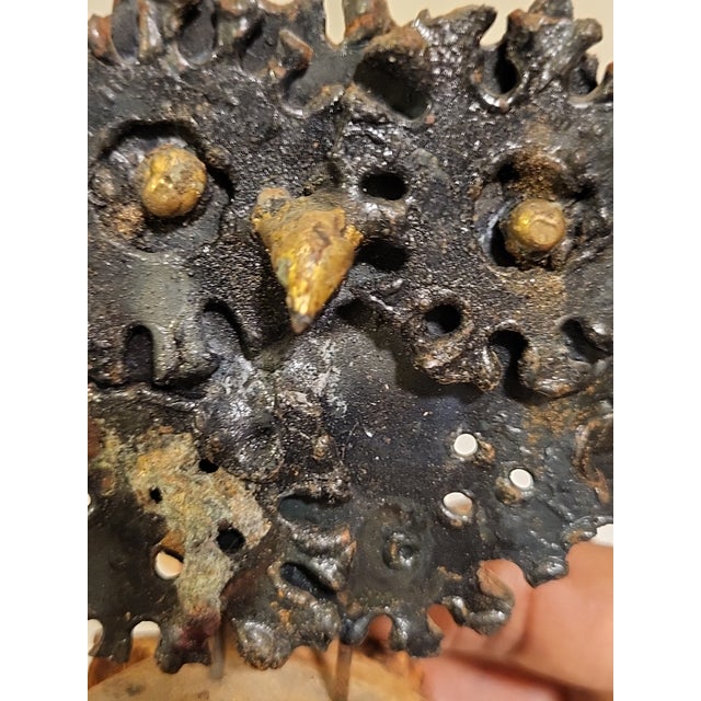Vintage Abstract Bronze & Metalwork Owl For Sale - Image 11 of 12