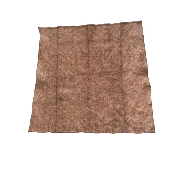 Vintage African Square Tribal Kuba Kasai Raffia Textile 24" by 24" For Sale - Image 4 of 5