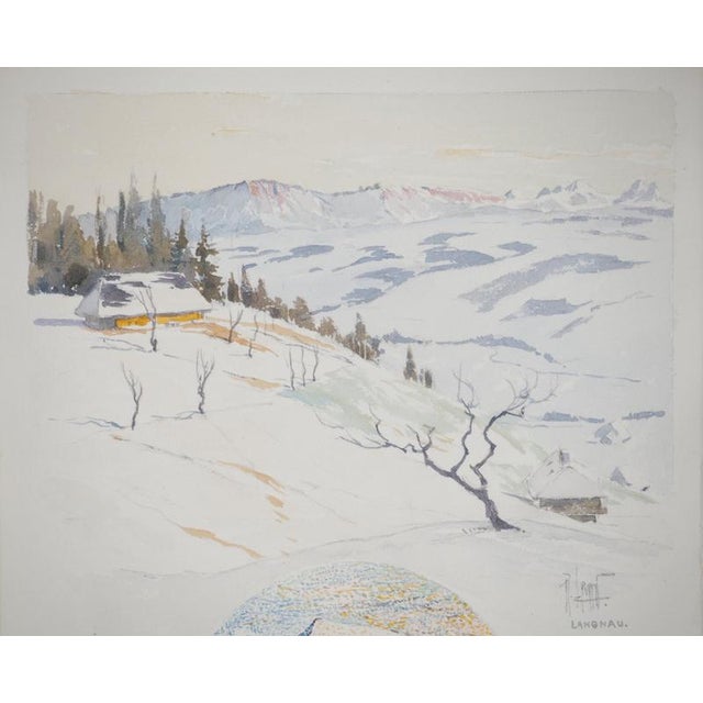 René Leverd, Switzerland, Chalet in Langnau, Watercolor For Sale - Image 5 of 11