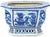 This is a contemporary Chinoiserie large blue and white jardiniere. This planter is designed with beautiful vignettes on...