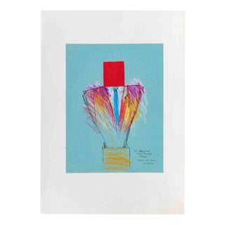 Sergio Barletta, Mr Square, the Perfect Wasp, 1970s, Mixed Media on Paper For Sale