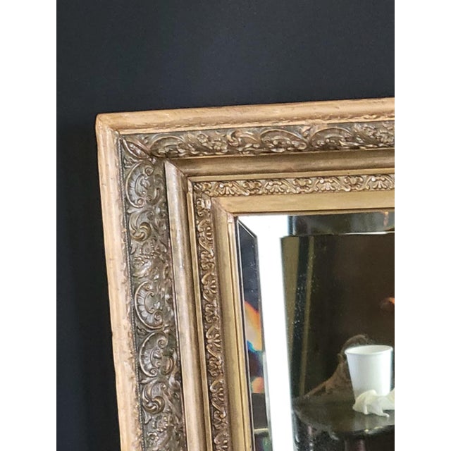Gold 19th C French Louis XV Rococo Walnut Gilt Wall Mirror Ornate Gold Frame For Sale - Image 8 of 12