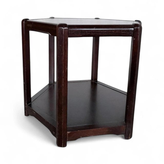 Mid-Century Danish Hexagonal Coffee Table in Dark Wood with Lower Shelf For Sale - Image 5 of 10