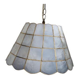 1970s Single Capiz Pendant Lamp For Sale