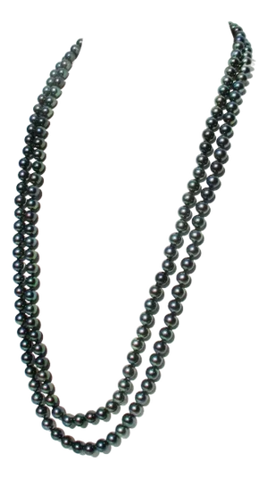 Double Strand Tahitian Iridescent Pearl Necklace