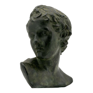 Neoclassical Terracotta Bust of Young Roman Ephebe 20th Century Spain Sculpture