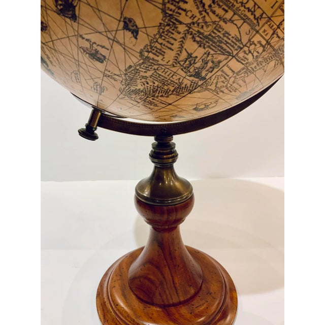 Transitional Contemporary Hondius Vintage Style Globe For Sale - Image 3 of 6