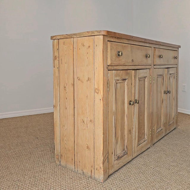 Beige Antique English Pine Sideboard - Circa 1870 For Sale - Image 8 of 13