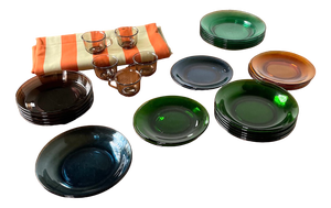 Plates and Cups Set from Duralex, 1960s, Set of 43