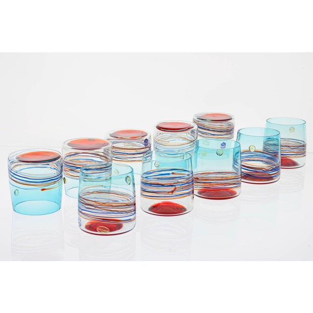 Aqua Young Collection Tumblers from Cenedese Murano, 1960s, Set of 10 For Sale - Image 8 of 18