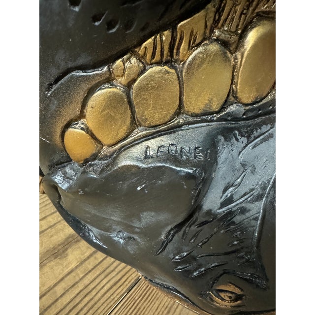 Mid 20th Century Black and Gold Elephant Plant Stand For Sale - Image 4 of 9