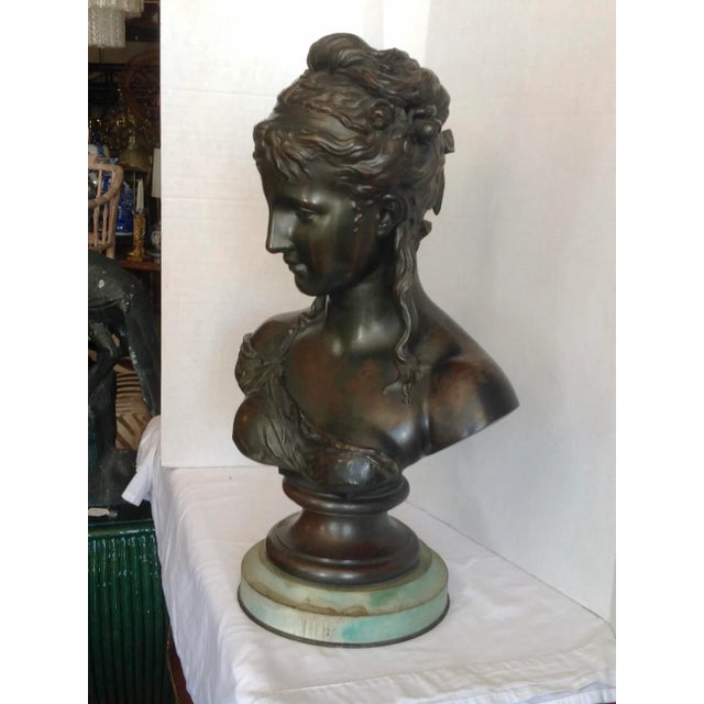 Life Size 19th Century Bronze Bust by H Dumaige For Sale - Image 4 of 13