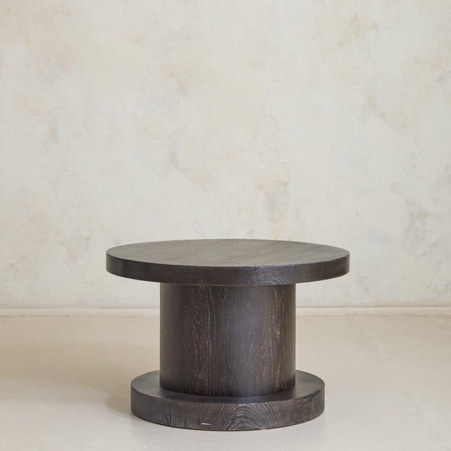 Modern French Brown Cerused Oak Coffee Table, 1940s For Sale - Image 3 of 11