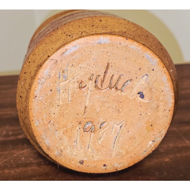 Vintage 1987 Studio Pottery Vase by Bill Heyduck For Sale - Image 10 of 11