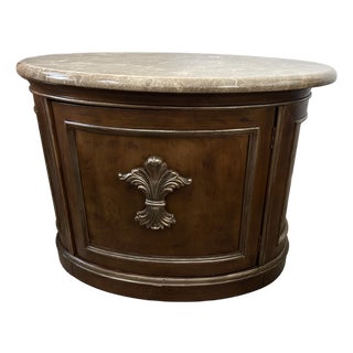 Mid 20th Century Attributed Henredon Side/Accent Table With Marble Top For Sale