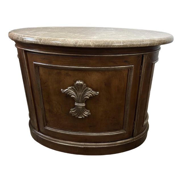 Mid 20th Century Attributed Henredon Side/Accent Table With Marble Top For Sale