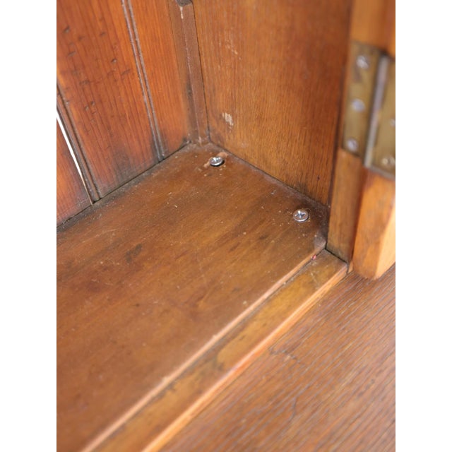 Antique English Oak Glazed Bookcase | Circa 1910 For Sale - Image 10 of 12