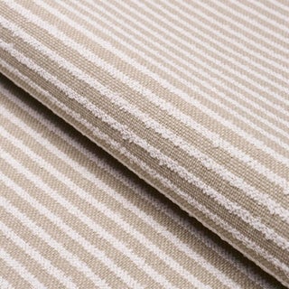 Schumacher Bouclé Stripe Indoor/Outdoor Fabric In Flax For Sale