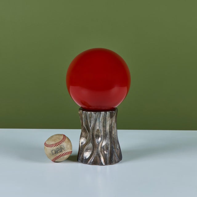 Metal Robert Kuo Red Tree Trunk Sculpture For Sale - Image 7 of 12