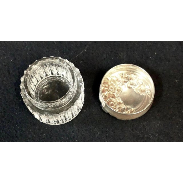 Early 20th Century Miniature Sterling & Crystal Vanity Jar For Sale - Image 4 of 10
