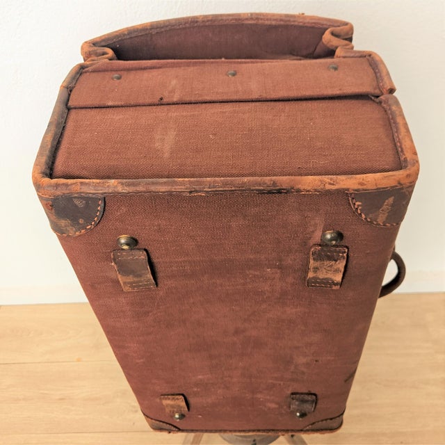 1930s Antique Leather Car Travel Trunk, 1930s For Sale - Image 5 of 10